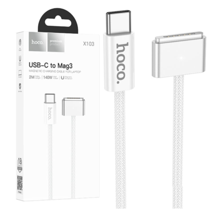 Hoco (X103) - Cablu Incarcare Magnetic USB-C la Mag3, 140W, 2M, White