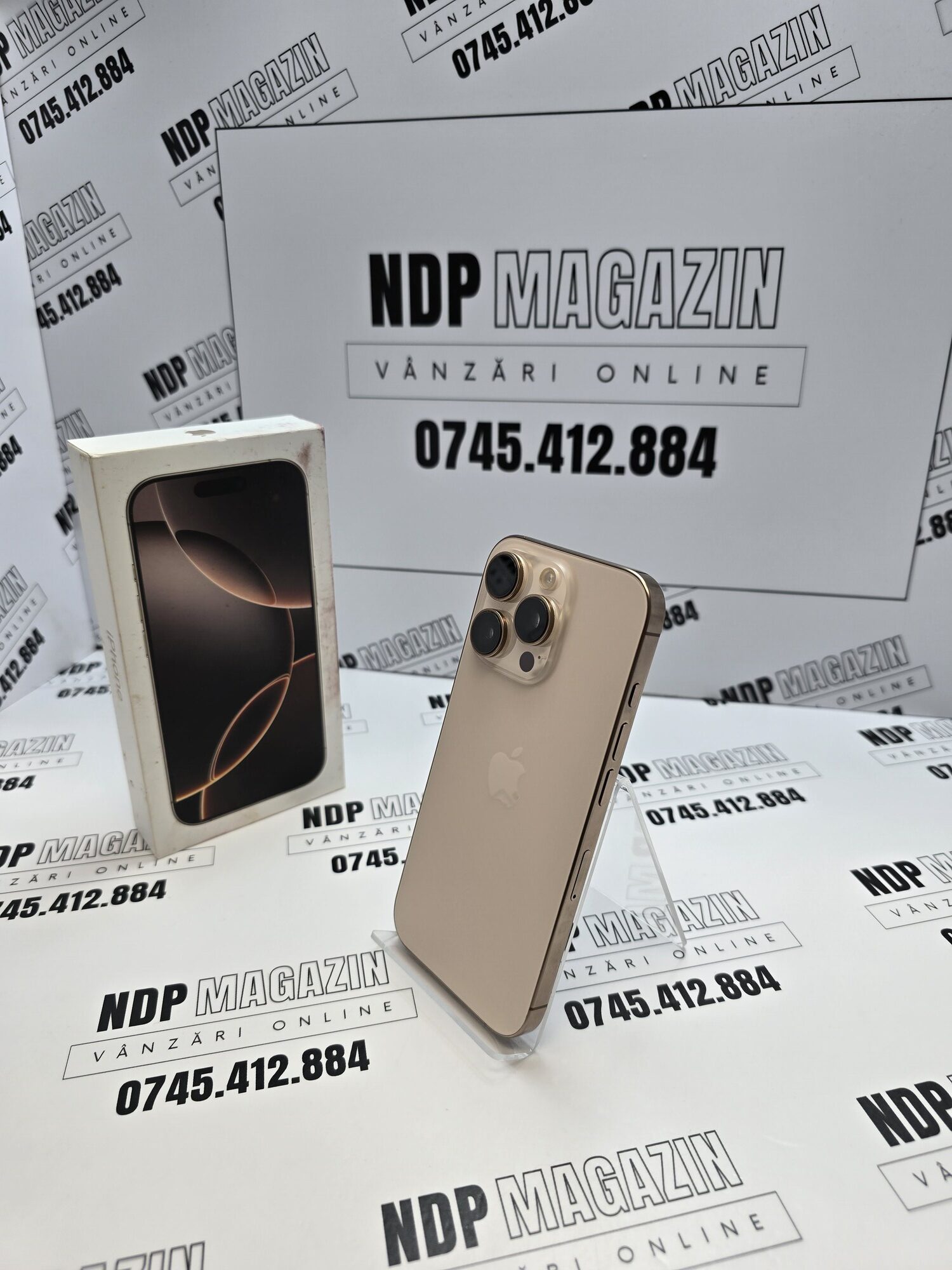 20260917_091755 Apple iPhone 16 PRO Memorie 256 Gb Baterie 92% Desert Titanium la cutie - imagine 1