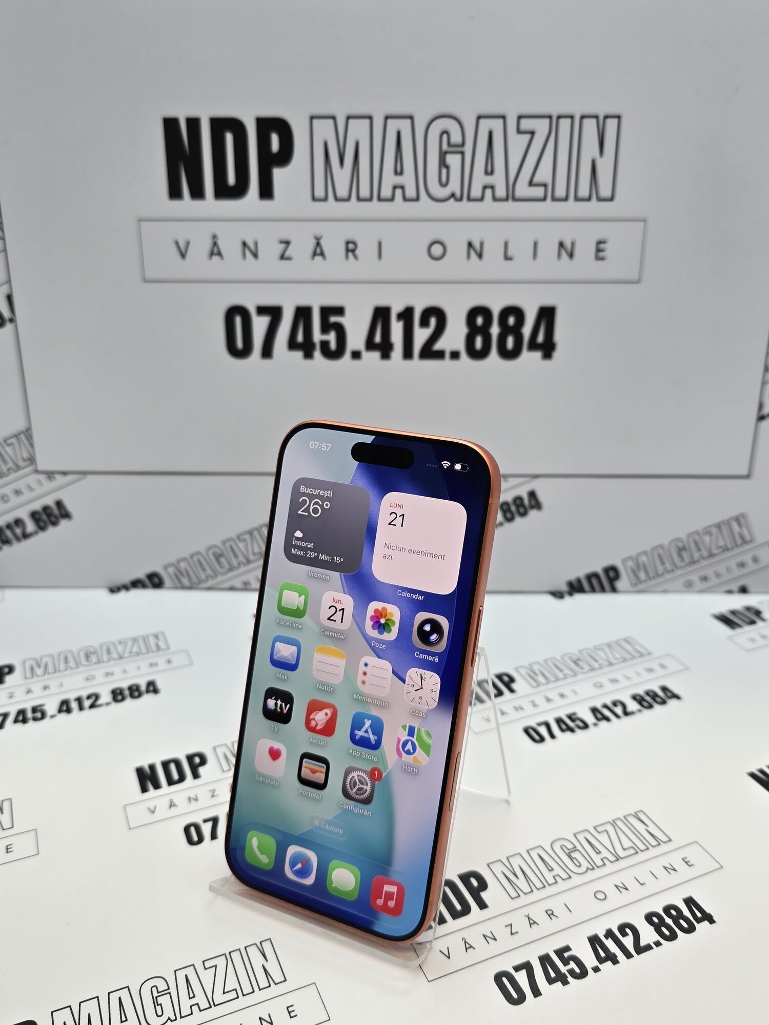 20260921_175749 Apple iPhone 17 PRO Memorie 256 Gb Baterie 100% 77 cicluri Cosmic Orange - imagine 1