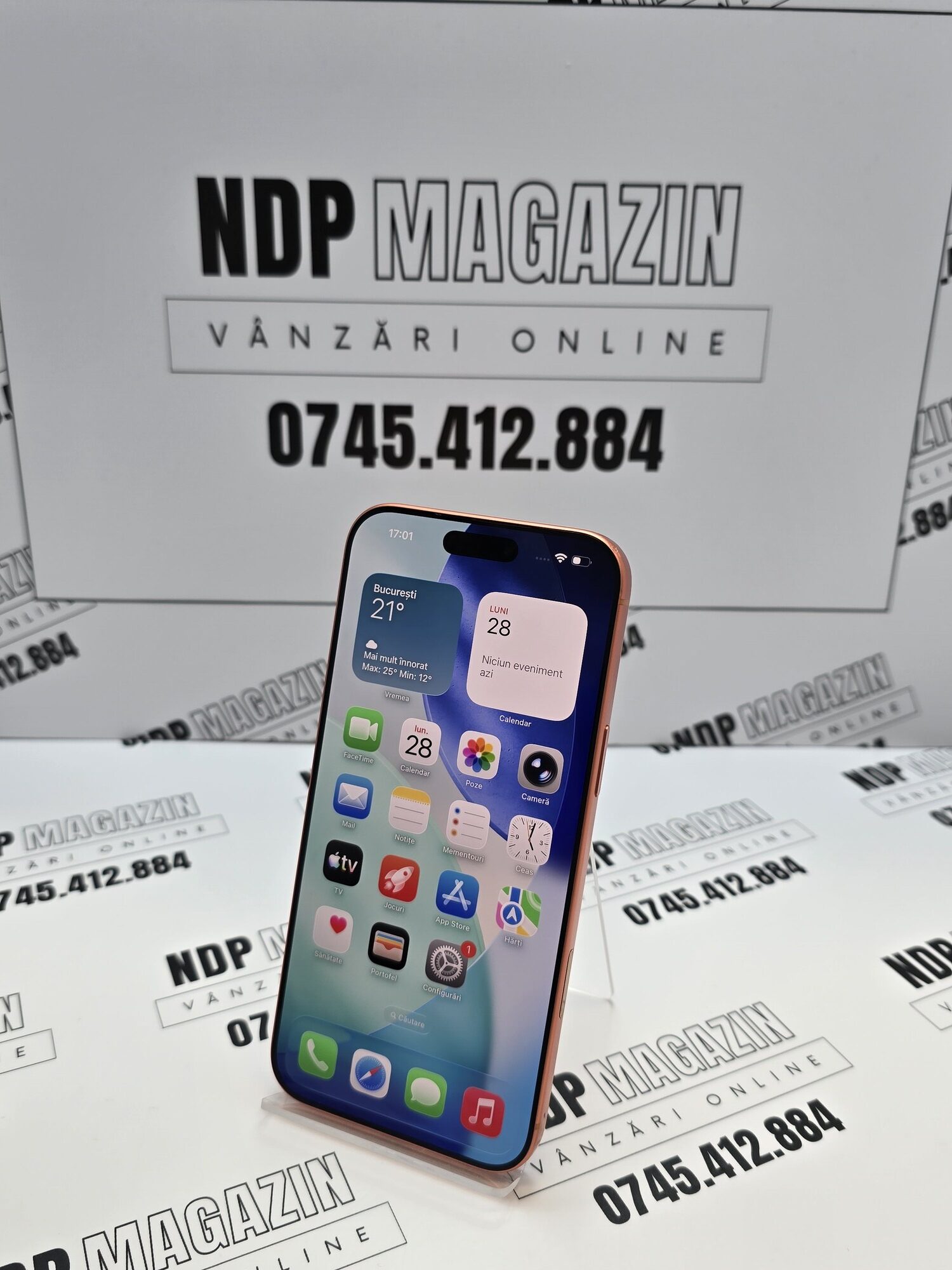 20260928_170157 Apple iPhone 17 PRO MAX Memorie 256 Gb Baterie 98% Desert Titanium - imagine 1