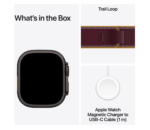 Apple Watch Ultra 4, GPS + Cellular, Carcasa Black Titanium 49mm, Burgundy Trail Loop NOU - imagine 2