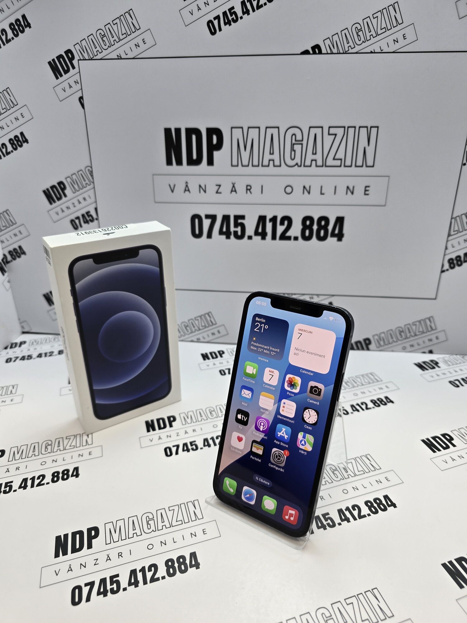 20261007_165509 Apple iPhone 12 Memorie 64 Gb Baterie 77% Midnight la cutie - imagine 1