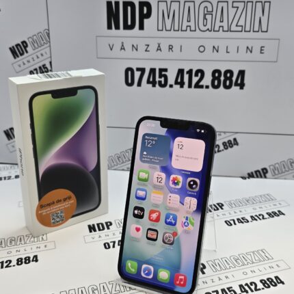 Apple iPhone 14 Memorie 128 Gb Baterie 80% Midnight la cutie