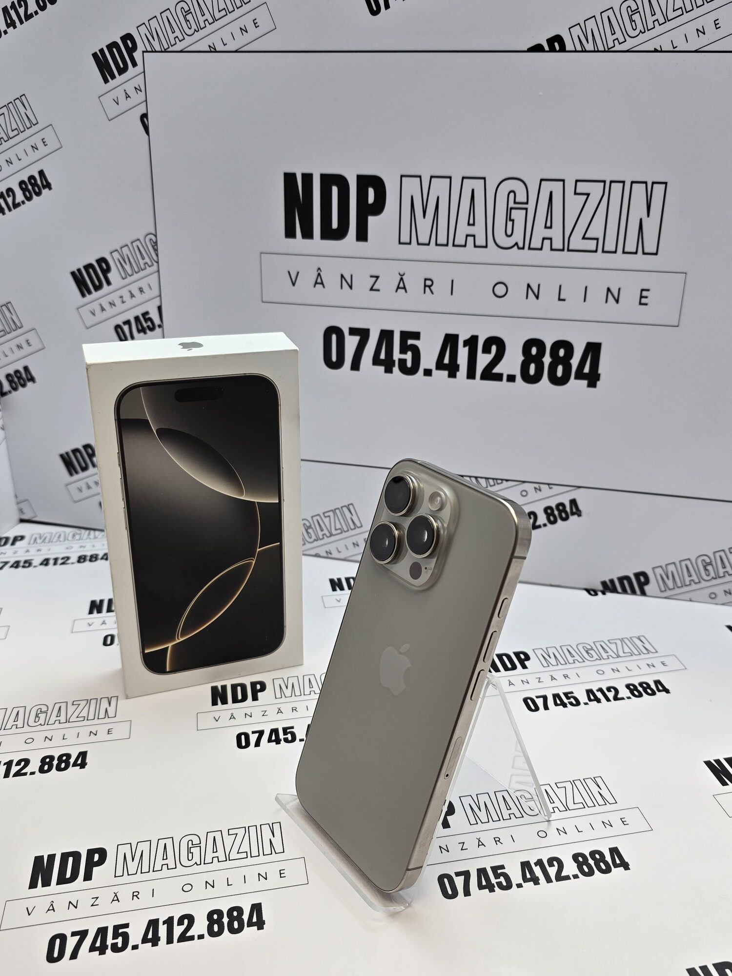 20261016_100607 Apple iPhone 16 PRO Memorie 128 Gb Baterie 87% Natural Titanium la cutie - imagine 1